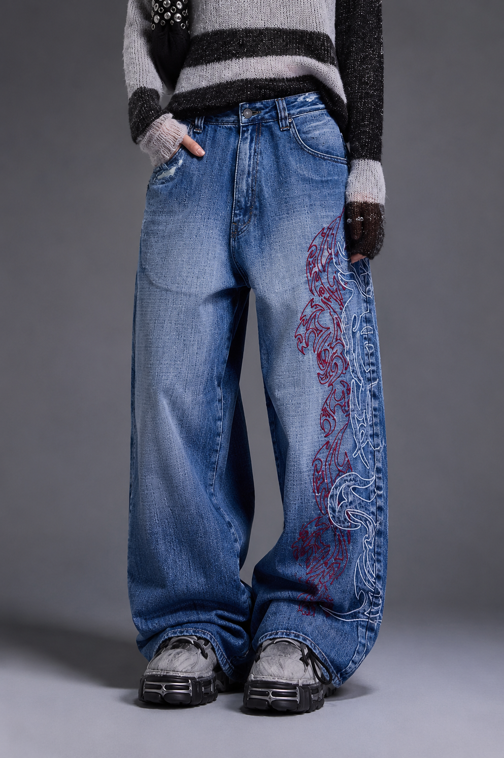 SJ Tribal Drift Baggy Jeans