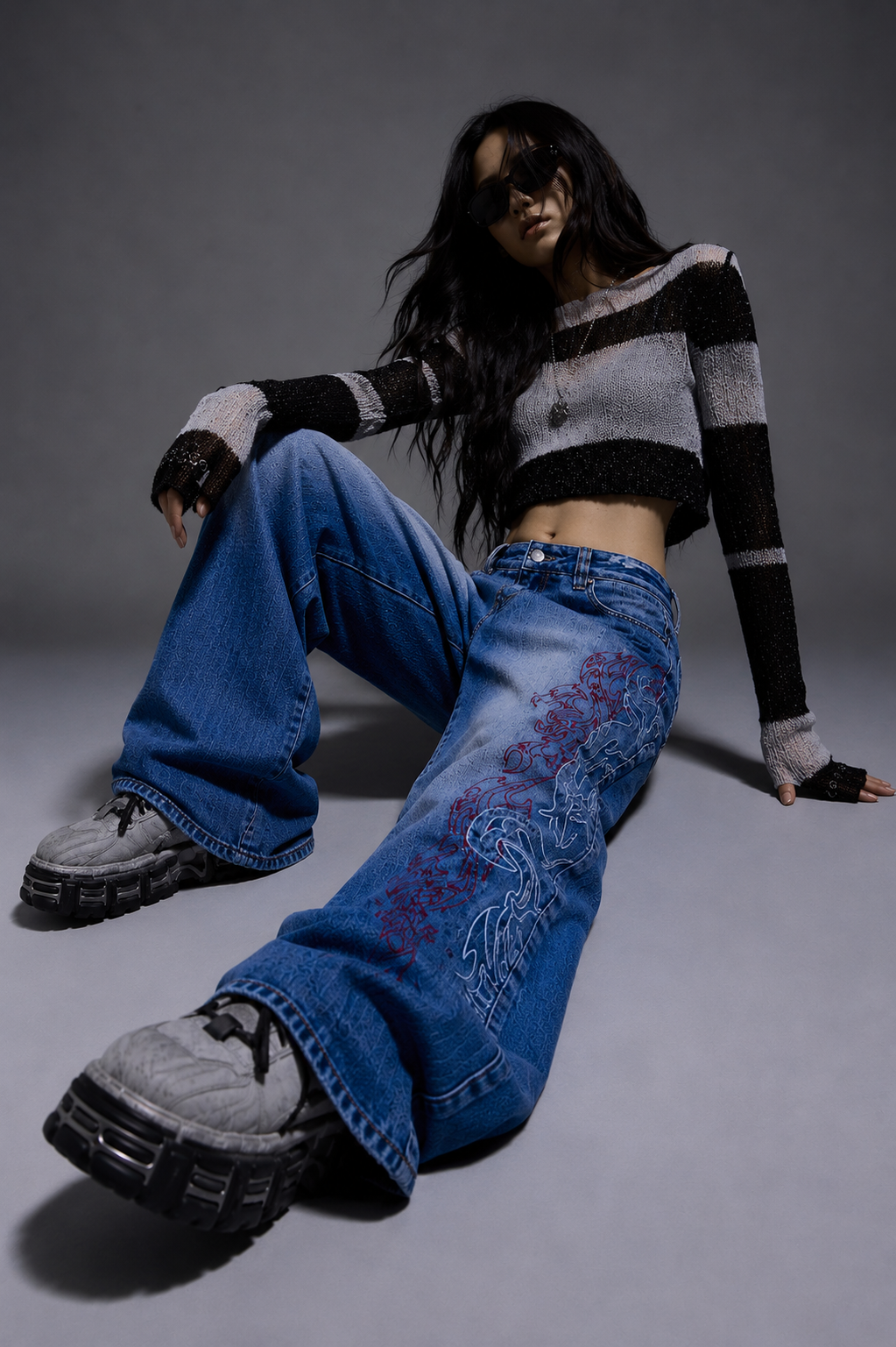 SJ Tribal Drift Baggy Jeans