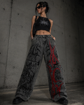 Sj Crimson Chaos Split-Leg Denim Jeans