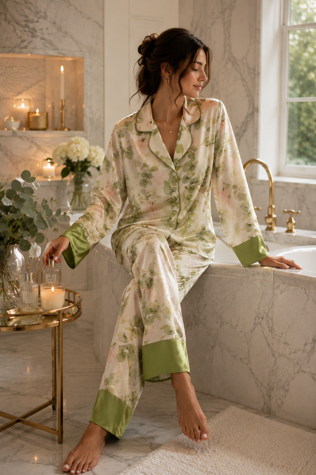 SJ Olive Bloom Luxury Pajamas
