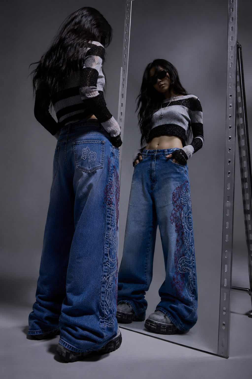 SJ Tribal Drift Baggy Jeans