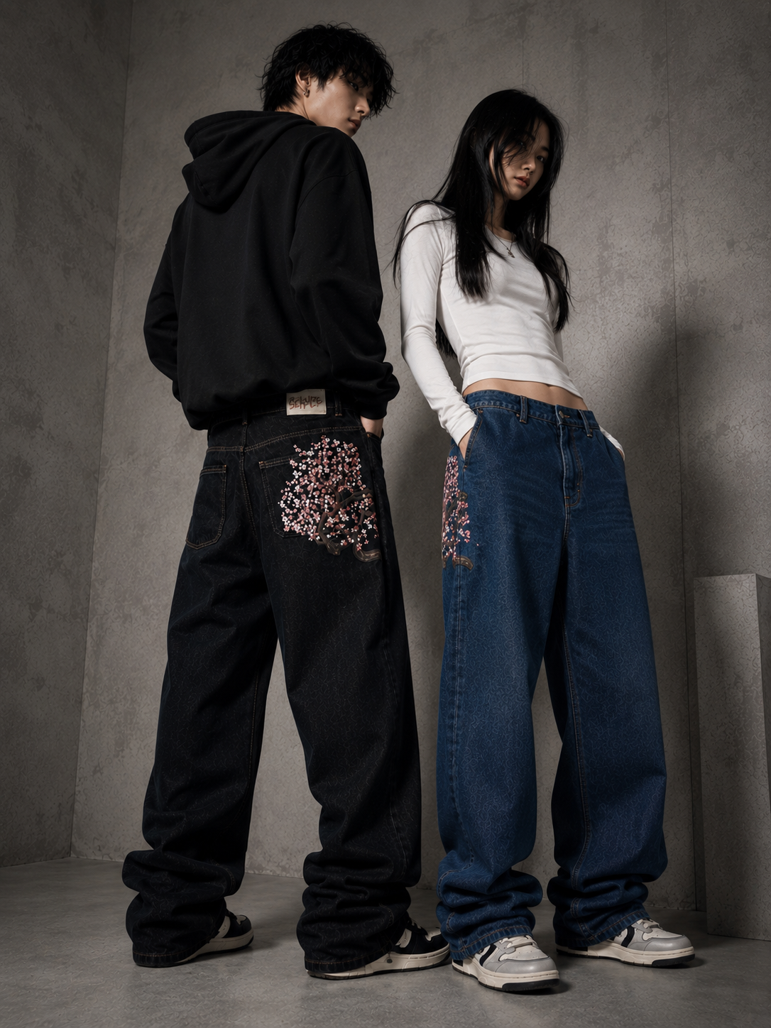 SJ Unisex Sakura Noir Denim