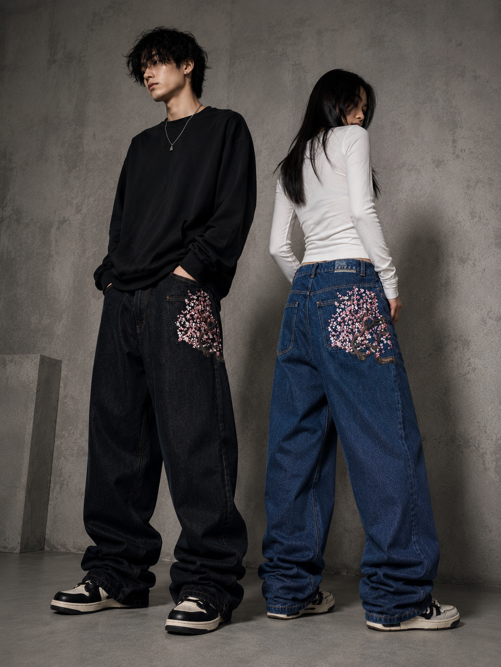 SJ Unisex Sakura Noir Denim