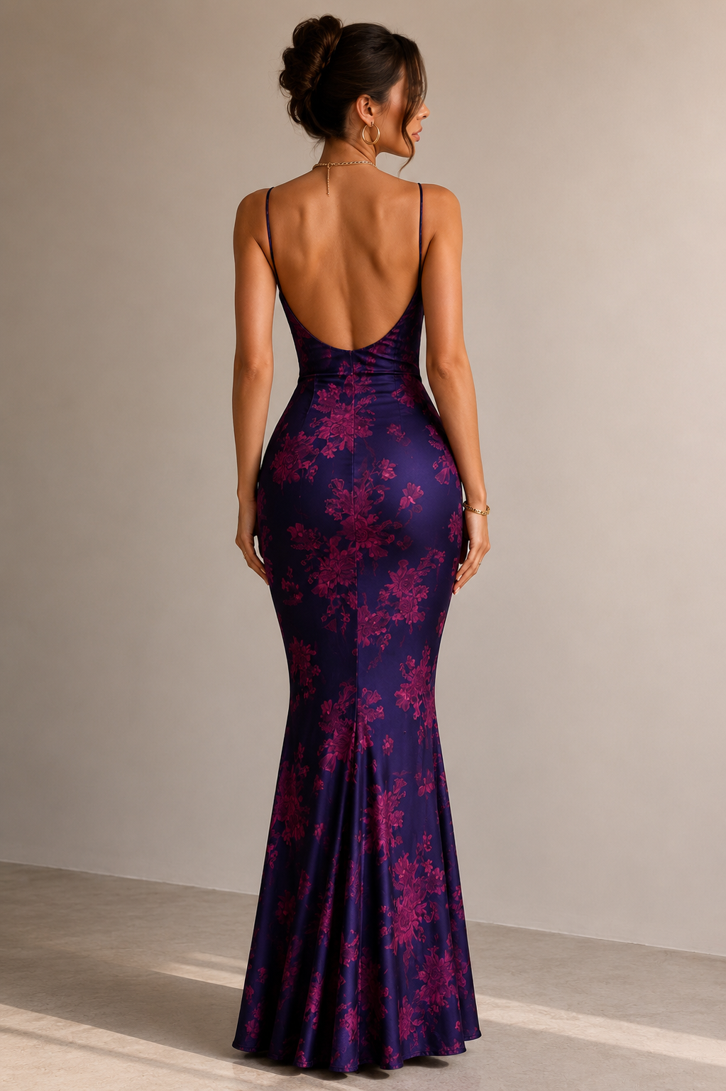 SJ Noir Fleur Corset Maxi Dress