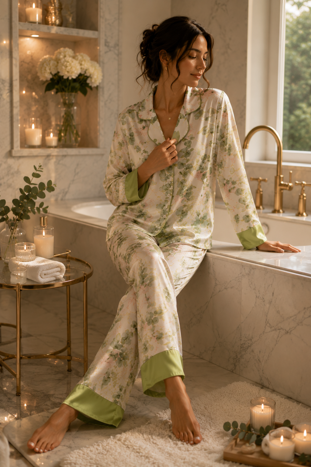 SJ Olive Bloom Luxury Pajamas