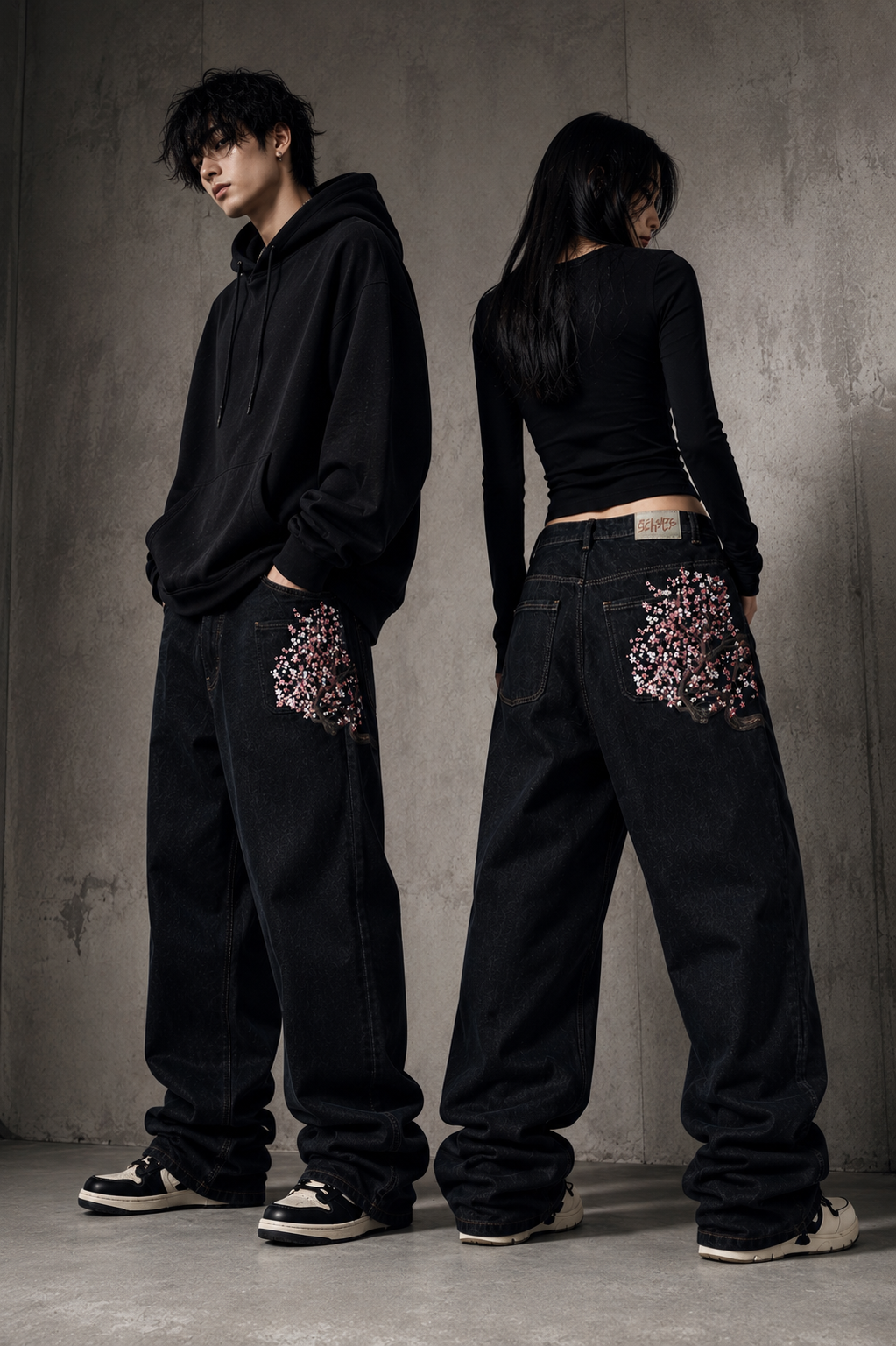 SJ Unisex Sakura Noir Denim