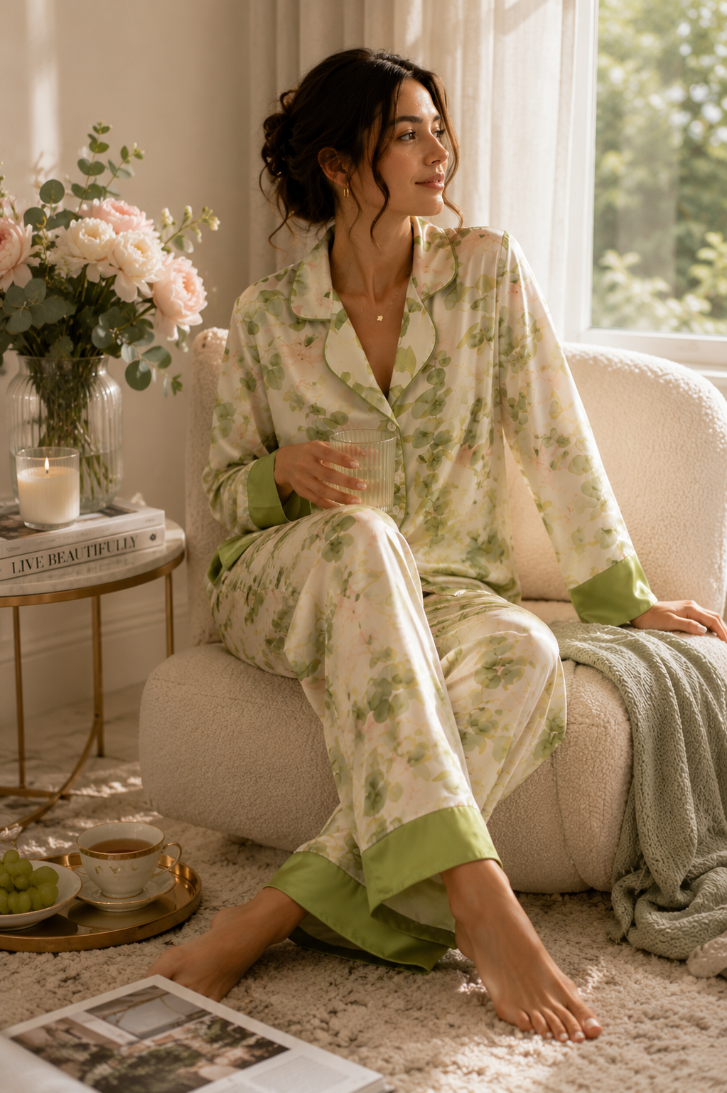 SJ Olive Bloom Luxury Pajamas