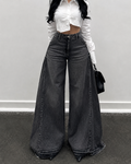 SJ Eclipse Wide LED Denim Jeans - Washed Black