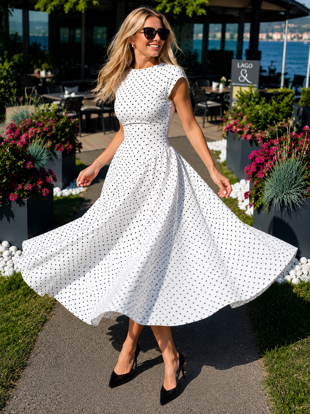 SJ Elodie Polka Luxe Dress
