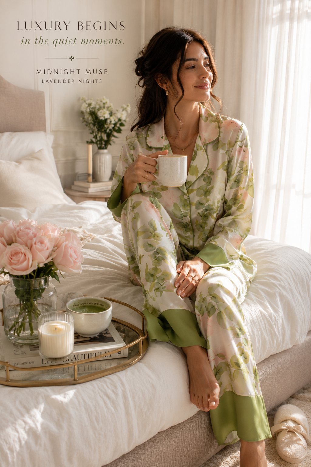 SJ Olive Bloom Luxury Pajamas