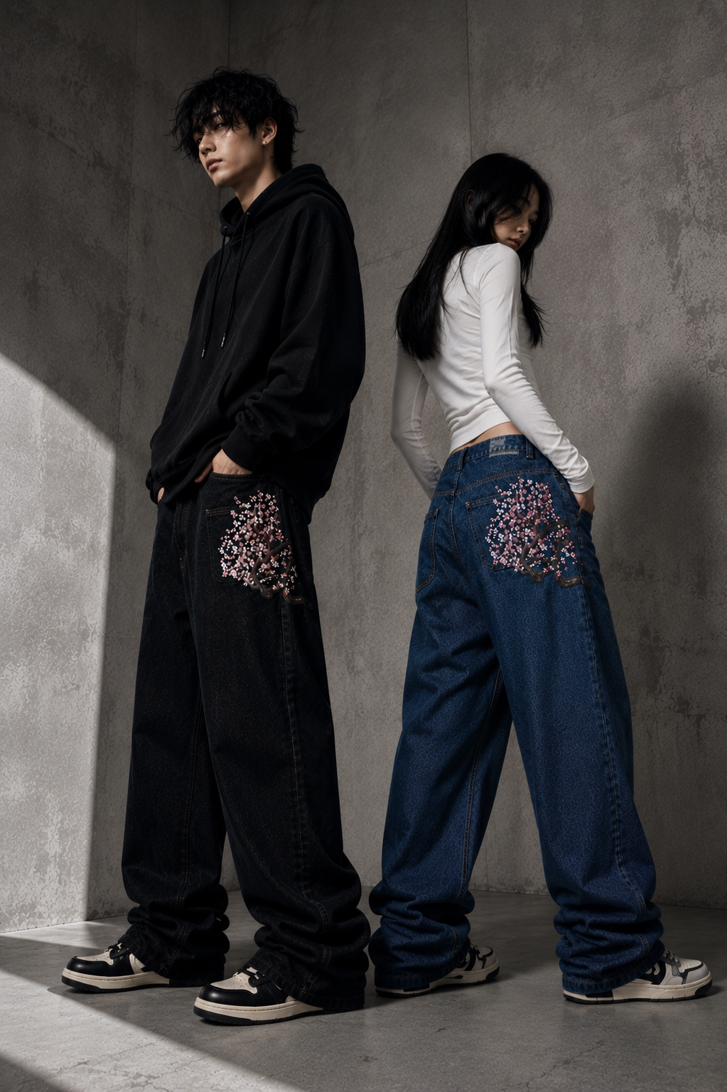 SJ Unisex Sakura Noir Denim